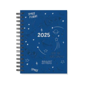 AGENDA ESPIRAL 2025 FERRINI C/DISE?O AZUL GALAXI 01