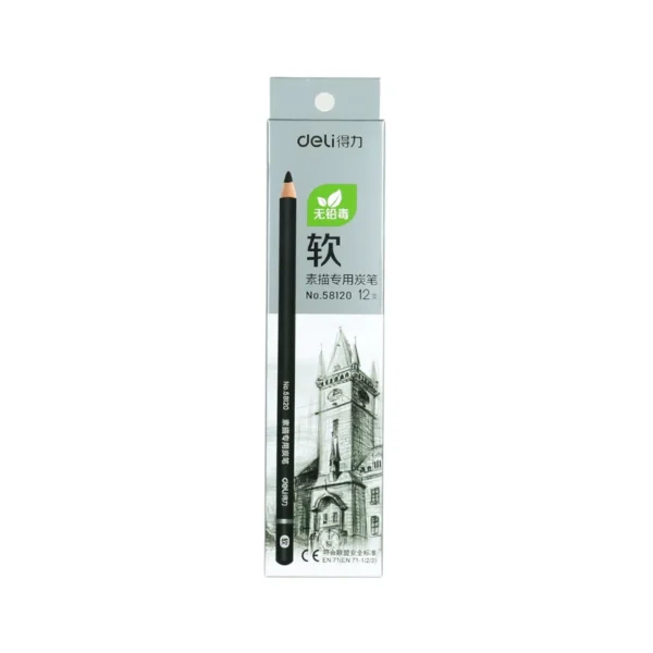 LAPIZ DE CARBONCILLO DELI SUAVE PQT12
