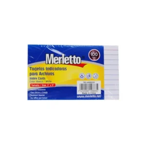 INDEX CARD 3X5 RAYADA PQT100 MERLETTO