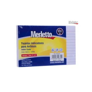 INDEX CARD 4X6 RAYADA PQT100 MERLETTO