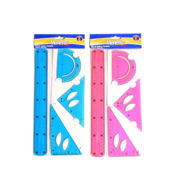 JUEGO GEO 30CM FLEXIBLE 4PZS MERLETTO
