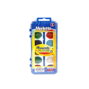 ACUARELA MERLETTO 12 COL ESCAR ESTUCHE