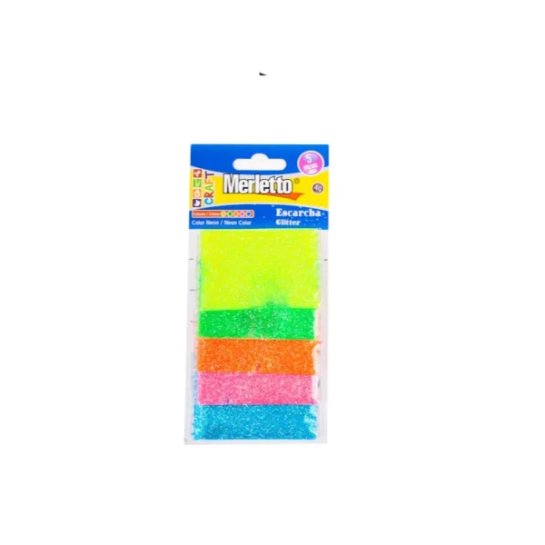 ESCARCHA MERLETTO PQT5 BOLSITAS 7G BLISTER NEON SURT