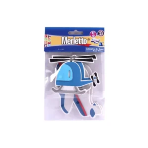 FOAMY ADHESIVO 3D FIGURAS HELICOPTERO 4 PZS MERLETTO