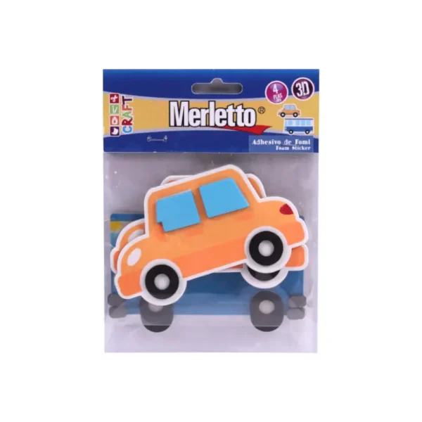FOAMY ADHESIVO 3D FIGURAS CARRO 4 PZS 3503 MERLETTO