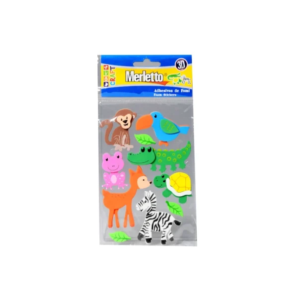 FOAMY ADHESIVO 3D ANIMALES MERLETTO 02537