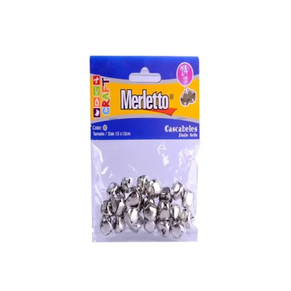 CASCABEL P/MANUALIDAD PLATA 24 PZS MERLETTO