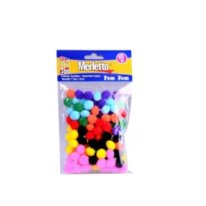 POM POM DE COLOR PQT 100PZS PM002