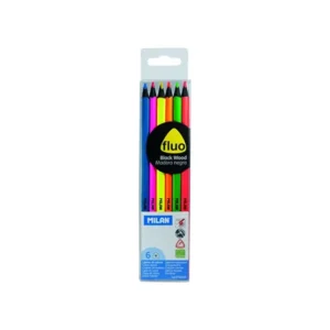 LAPIZ COLOR LARGO PQT6 FLUO MILAN