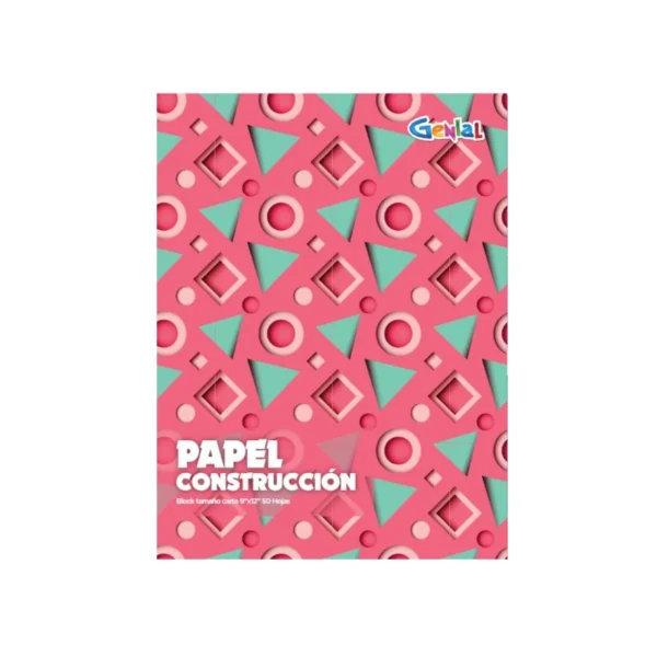 BLOCK 9x12 PAPEL CONSTRUCCION 50HJS GENIAL