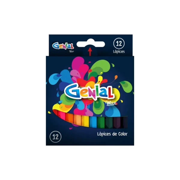 LAPIZ COLOR CORTO PQT12 GENIAL MAX
