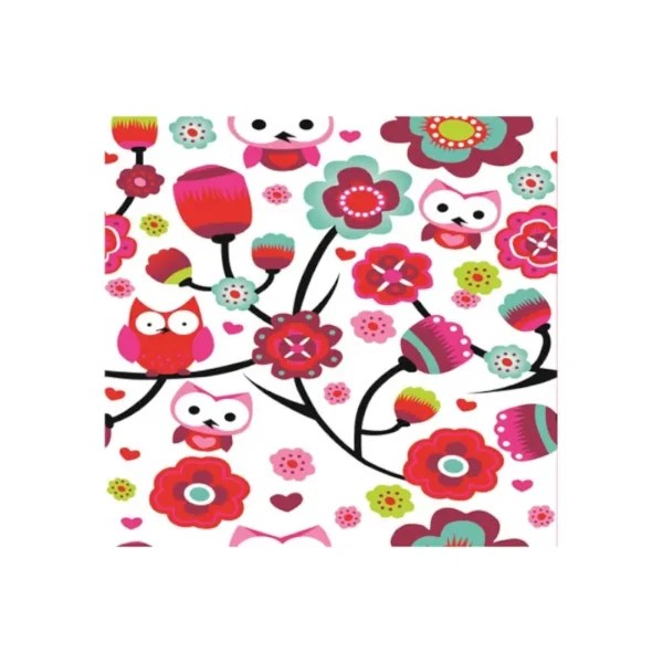 PAPEL TAPIZ DISE?O FLORES-BUHO 45CMX20M GENIAL