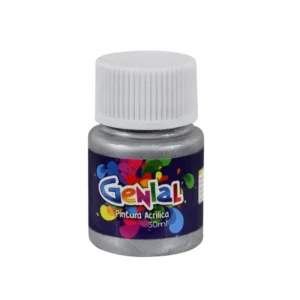 PINTURA ACRILICA 30ML PLATEADA GENIAL