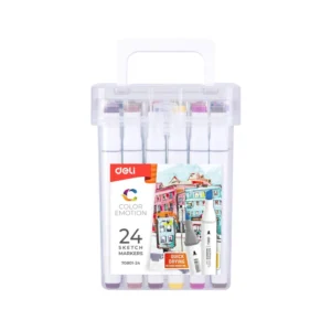 MARCADOR DOBLE PTA PQT 24 B/ALCOHOL DELI CAJA PLASTICO
