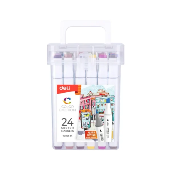 MARCADOR DOBLE PTA PQT 24 B/ALCOHOL DELI CAJA PLASTICO