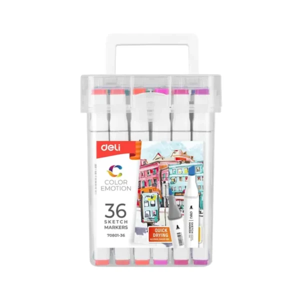 MARCADOR DOBLE PTA PQT 36 B/ALCOHOL DELI CAJA PLASTICO