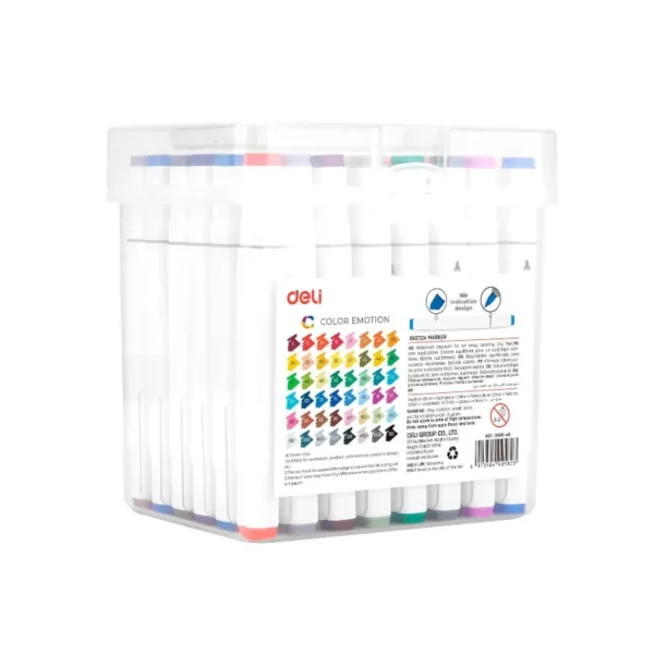 MARCADOR DOBLE PTA PQT 48 B/ALCOHOL DELI CAJA PLASTICO