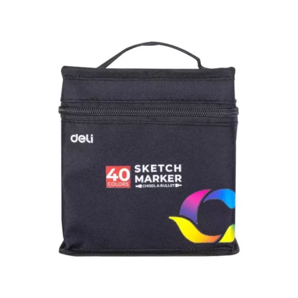 MARCADOR DOBLE PTA PQT 40 B/ALCOHOL DELI ESTUCHE DE TELA