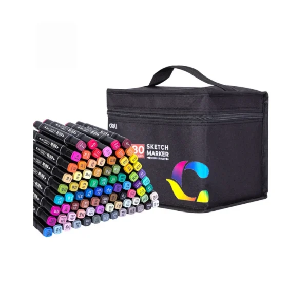 MARCADOR DOBLE PTA PQT 80 B/ALCOHOL DELI ESTUCHE DE TELA