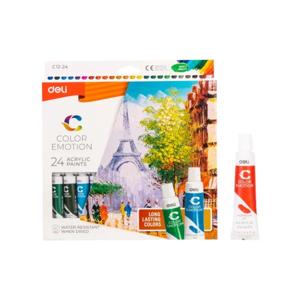 PINTURA ACRILICA 24 TUBOS 12ML DELI