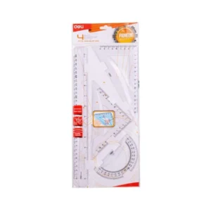 JUEGO GEOM 30CM 4PZS DELI TRANSPARENTE