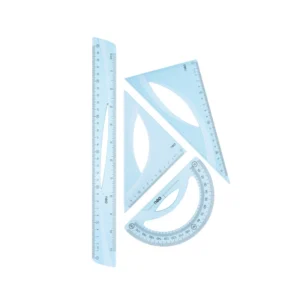 JUEGO GEOM 30CM 4PZS DELI AZUL