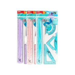 JUEGO GEOM 30CM 4PZS FLEXIBLE DELI SURT