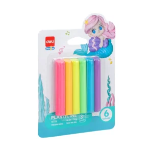 PLASTILINA DELI 6 COLORES PASTEL