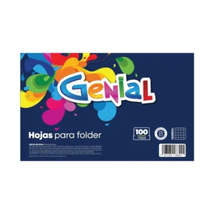 HOJAS P/FOLDER T/C CUADR 100 HJS GENIAL
